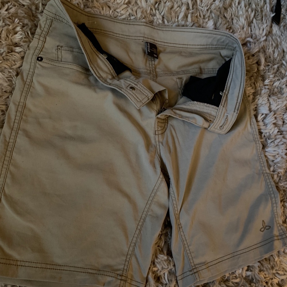 PrAna Beige Stretch Zion Shorts